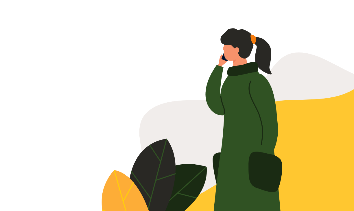 Woman on walk chatting on the phone